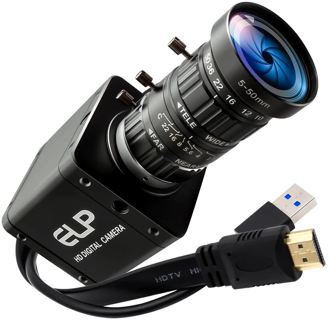 Main image of IFWATER 4K HDMI USB3.0 Simultaneous Output Camera H.264 High Speed 60fps Low Illumination Color Lightburn Webcam, 5-50mm 10X Zoom Manual Lens Plug & Play for Windows Linux Android Live Streaming