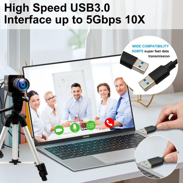 Alt view image 5 of 5 - IFWATER 4K HDMI USB3.0 Simultaneous Output Camera H.264 High Speed 60fps Low Illumination Color Lightburn Webcam, 5-50mm 10X Zoom Manual Lens Plug & Play for Windows Linux Android Live Streaming