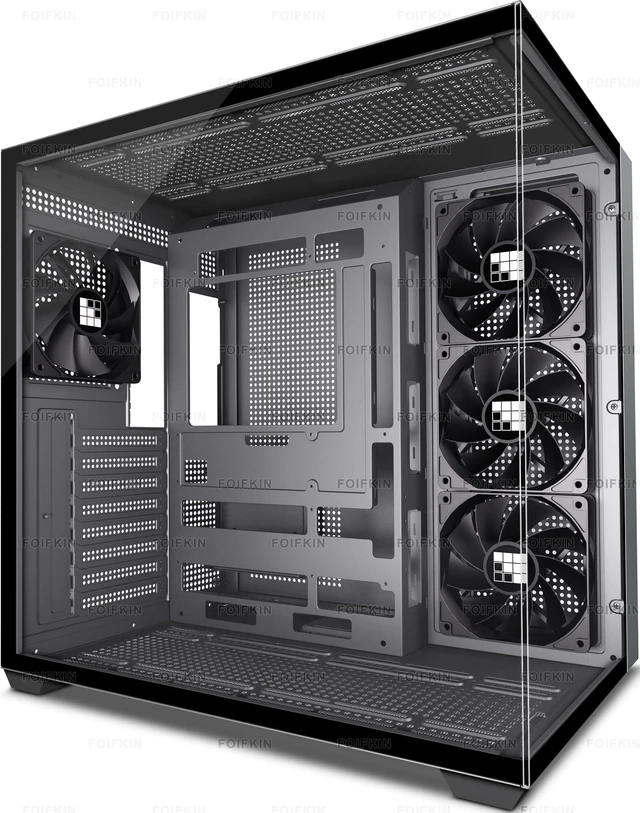 Main image of FOIFKIN F300 (2025) PC Case - Pre-Installed 4 No RGB Fan, ATX Mid-Tower Computer case, Gaming PC Case, 270 Panoramic Glass with Type-C, FOIFKIN (Black+)
