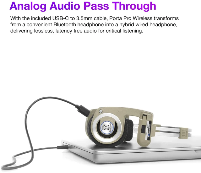 Alt view image 3 of 5 - Koss Porta Pro Wireless 2.0 Retro 80s Style On-Ear Headphones, Rhythm Beige