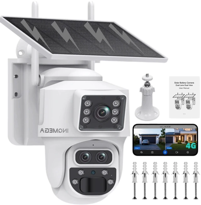 Main image of INQMEGA 3K Three Lenses 15X Zoom 4G Cellular Wireless Solar Security Camera