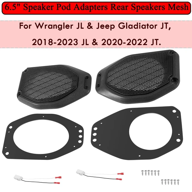 Alt view image 2 of 5 - 6.5" Speaker Pod Adapters Mesh Grilles for Jeep Wrangler JL & Gladiator JT