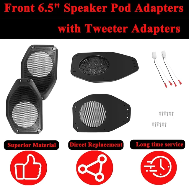 Alt view image 4 of 5 - 6.5" Speaker Pod Adapters Mesh Grilles for Jeep Wrangler JL & Gladiator JT