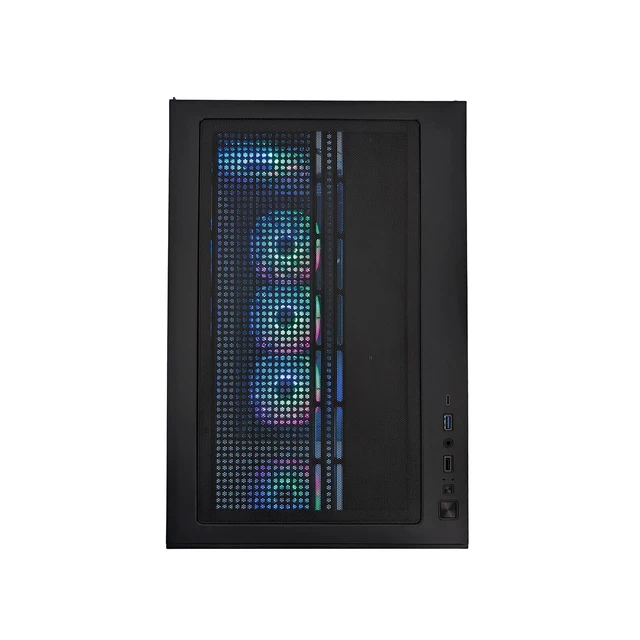 Alt view image 4 of 5 - JEMIP EVO 2.5 ATX Gaming PC Case, Tempered Glass Panels, 7 ARGB Fans Included, USB Type-C, Mid-Tower Computer Case, Black