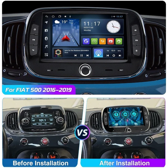 Alt view image 2 of 5 - Android 13 Car Stereo for Fiat 500 2016-2019, 7 Inch Touchscreen Car Audio Receivers with CarPlay Android Auto Bluetooth, FM Radio GPS Navigation AHD Backup Camera 2+64G