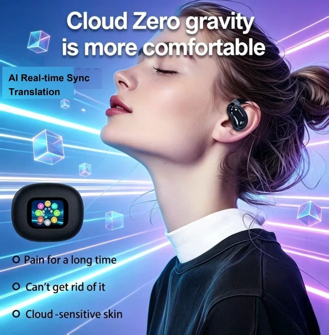 Alt view image 2 of 5 - TWS AI Real-time Sync Translation Wireless Bluetooth Earbuds, Black