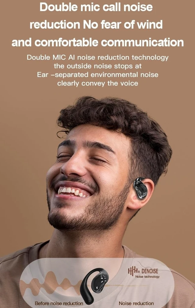 Alt view image 4 of 5 - TWS AI Real-time Sync Translation Wireless Bluetooth Earbuds, Black