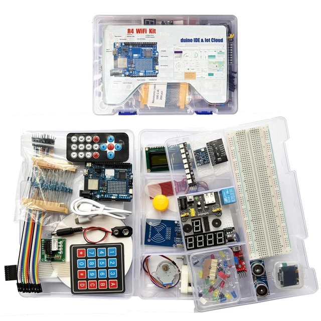 Alt view image 2 of 4 - Uno R4 WiFi Super Starter Kit Compatible with Arduino IDE, Electronics Learning Set with Breadboard, Sensors & Circuit Board, DIY Robotics STEM Kit for Beginners, with Online Tutorials & Video C