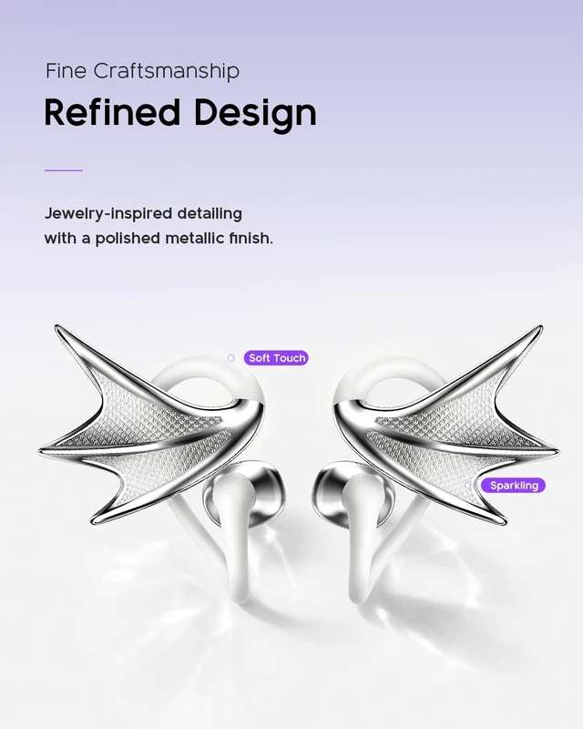 Alt view image 3 of 5 - REAL YOUNG H700 Elegant Jewelry-Inspired Open-Ear Earbuds for Women