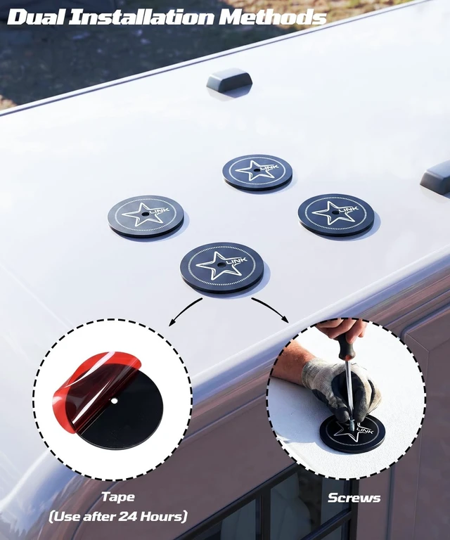 Alt view image 3 of 5 - 4 Pack Metal Mounting Plate for Starlink Mini/Gen 3 Magnetic Mounts, 70 mm