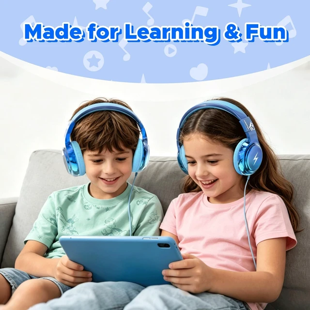 Alt view image 4 of 5 - Owliwise Kids Headphones with Cord with Mic, 85/94dB Safe Volume Limit
