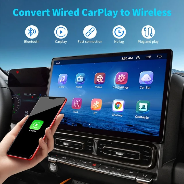 Alt view image 3 of 5 - Worldlinkit 2 in 1 Wireless CarPlay and Android Auto Adapter, Supports 1000+ Car's with Built-in Wired CarPlay/Android Auto, No Delay, Stable Connection, Stable Connection Compatible with iOS 1