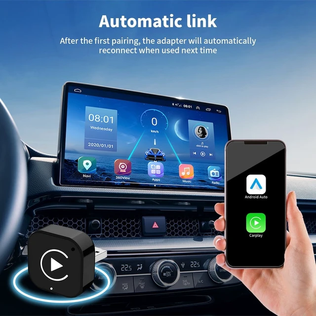 Alt view image 4 of 5 - Worldlinkit 2 in 1 Wireless CarPlay and Android Auto Adapter, Supports 1000+ Car's with Built-in Wired CarPlay/Android Auto, No Delay, Stable Connection, Stable Connection Compatible with iOS 1