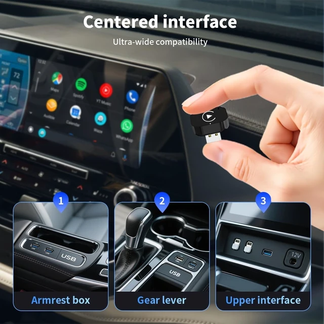 Alt view image 5 of 5 - Worldlinkit 2 in 1 Wireless CarPlay and Android Auto Adapter, Supports 1000+ Car's with Built-in Wired CarPlay/Android Auto, No Delay, Stable Connection, Stable Connection Compatible with iOS 1