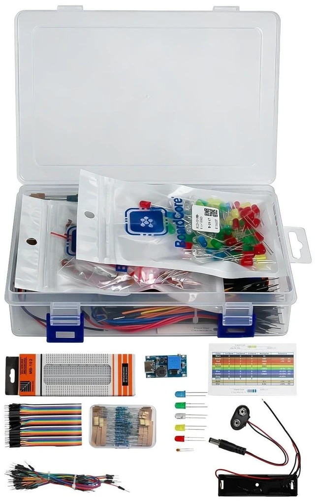 Alt view image 2 of 5 - Electronics Kit for Arduino, Breadboard, LEDs, Resistors, Boost Module