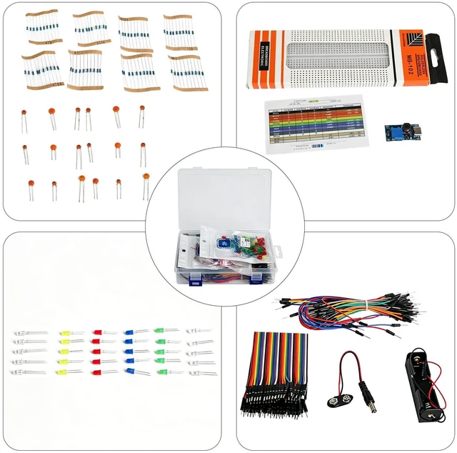 Alt view image 3 of 5 - Electronics Kit for Arduino, Breadboard, LEDs, Resistors, Boost Module