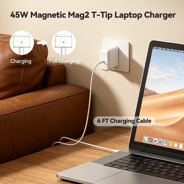 Alt view image 2 of 5 - 85W Mac Book Pro Charger T-Tip Mag 2 for Mac Book Pro 13/15-inch 2012-2017