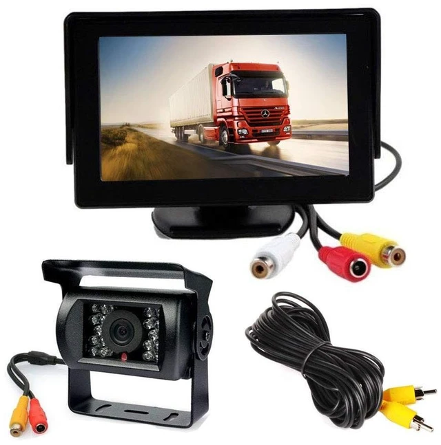 Main image of 12V-24V 4.3" Car LCD Monitor + Waterproof 18 LED IR Night Vision Vehicle Auto Reverse Parking Backup Camera Rear View Kit with 10M cable