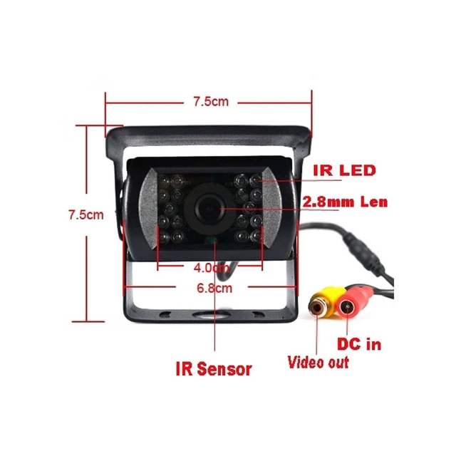 Alt view image 4 of 5 - 12V-24V 4.3" Car LCD Monitor + Waterproof 18 LED IR Night Vision Vehicle Auto Reverse Parking Backup Camera Rear View Kit with 10M cable