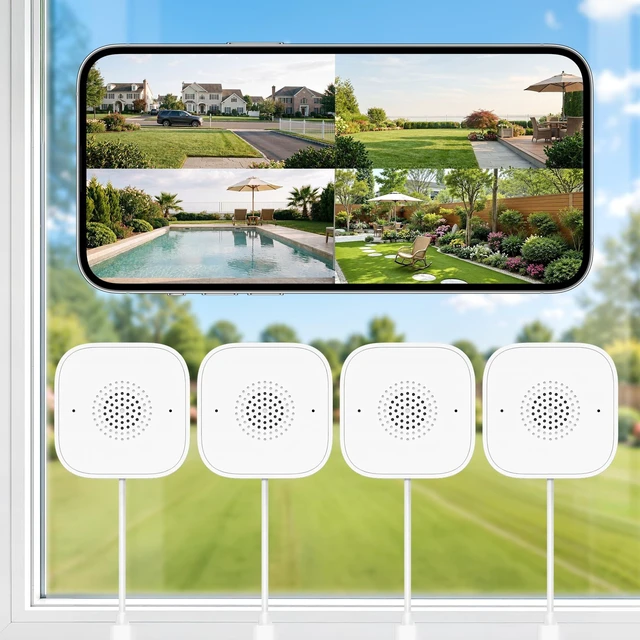 Main image of 2K No-Drill Window Camera 4 Pack, 2.4GHz & 5GHz WiFi Window Cameras for Home Security, Anti-Glare, Magnetic Mounted, Color Night Vision, 24/7 Recording, Human & Motion Detection, Works with Alexa