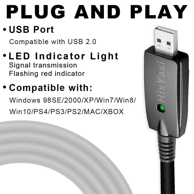 Alt view image 2 of 5 - HixYaxi USB Guitar Cable USB to 6.35mm 1/4 Inch TS Audio Cable Guitar to Pc Interface for Instruments Recording Electric Guitar Cord 1/4 Inch Instrument Cable for Guitar, Bass and More - 10FT/3.1M