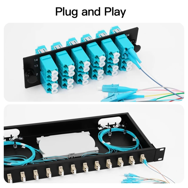 Alt view image 4 of 5 - GESD 4 Pack LC-OM3 12 Pigtail 12 Strand Multimode OM3/OM4 50/125 LC-UPC Fiber Pigtail, 1.5 Meter 4 Pcs
