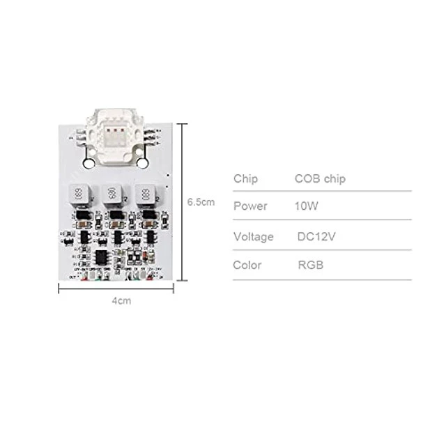 Alt view image 2 of 5 - JIAANDA WS2811 high Power 10W led Pixel Module DC12-24V Input RGB addressable Full Color high Power ModuleLED Pixel Point Light Source (10W-RGB, 5)