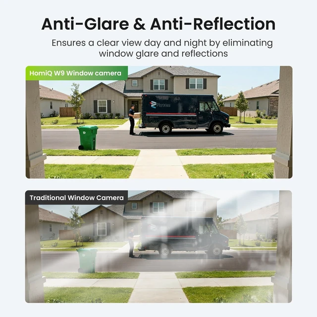 Alt view image 5 of 5 - HOMIQ LIFE Window Security Camera 2K, Indoor WiFi Cameras 2.4GHz/5GHz, 2 Pack with Colorvue AI Color Night Vision, Person Detection with Auto-Focus, 24/7 Recording Compatible with Alexa & Google Home