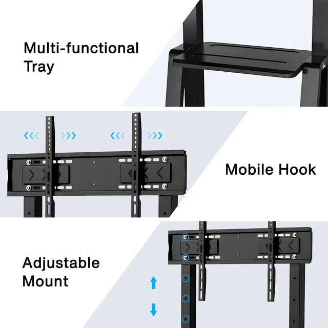 Alt view image 5 of 5 - JYXCN Smart Board Stand for 40-86 Inch Interactive Whiteboard, Mobile Stand with 4 Lockable Wheels, Height Adjustable, Holds to 400lbs, Design for Classroom Home Office