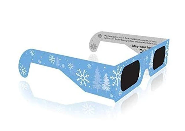 Alt view image 3 of 5 - Christmas 3D Glasses - Holiday Specs Turns Lights into Snowflakes - 50 Pack