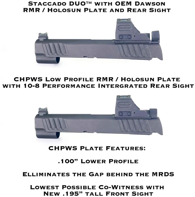 Alt view image 5 of 5 - Optic Adapter Plate Compatible with Staccato Duo fits Trijicon RMR/RMR HD/SRO/Holosun 407C / 507C / 508C / 508T / C&H COMP/EDC XL/COMP MAX/Olight Osight X