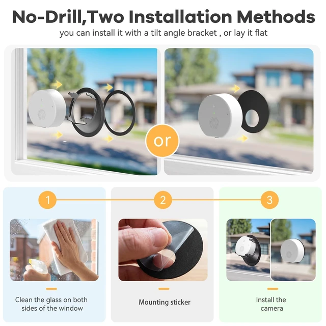 Alt view image 3 of 5 - Rxuze 2.5K 4MP Indoor Window Camera, Wireless Cameras for Home Security