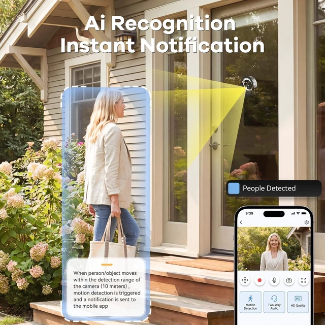 Alt view image 4 of 5 - Rxuze 2.5K 4MP Indoor Window Camera, Wireless Cameras for Home Security