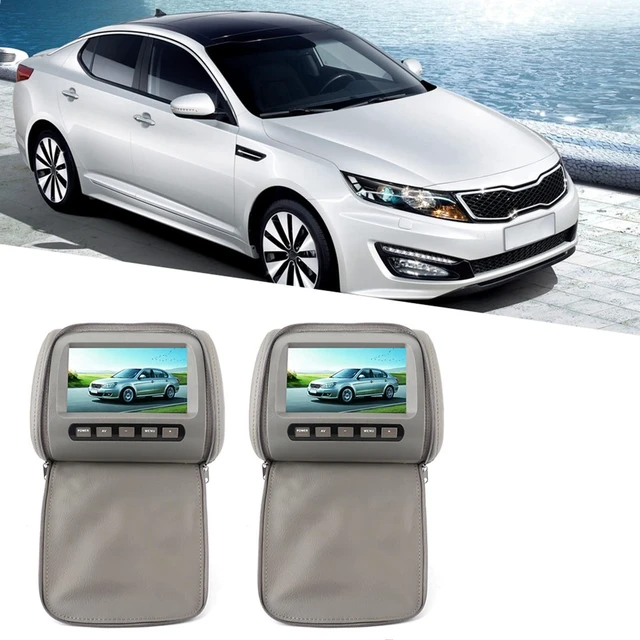 Alt view image 3 of 5 - Natudeco 2pcs 7in HD Car Headrest LCD Video Player DVD Monitor Display with Zipper Closure Cover Remote Control MP5 Display Gray