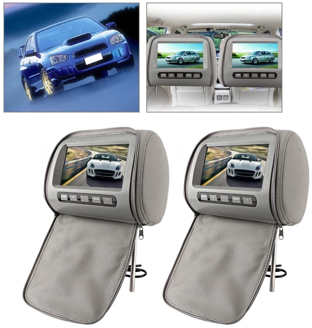 Alt view image 5 of 5 - Natudeco 2pcs 7in HD Car Headrest LCD Video Player DVD Monitor Display with Zipper Closure Cover Remote Control MP5 Display Gray