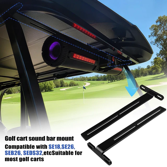 Alt view image 4 of 5 - lodfGL Heavy-Duty Golf Cart SouldBar Mount T-Bracket, Adjustable Steel Roof Soundbar Mounting Bracket for SE18, SE26, SEB26, SEDS32 Soundbars Universal T-Shaped Bracket for Golf Carts