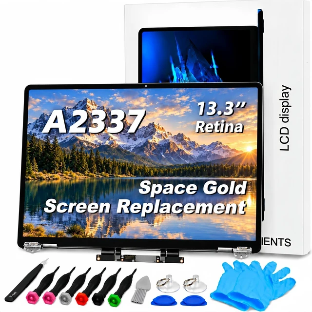Main image of Lihavqyx A2337 Screen Replacement A2337 LCD for 13 inches MacBook M1 air 2020 Year 2560x1600 Replacement LCD Full Assembly for EMC 3598 MGN63 Rose Gold