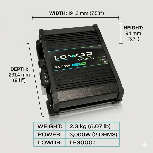 Alt view image 4 of 5 - LOWDR LF 3000.1_2 Ohm Car Audio Digital Mono Amplifier 3000W RMS 1 Channel RCA Input Full Range High Efiency Class D Monoblock