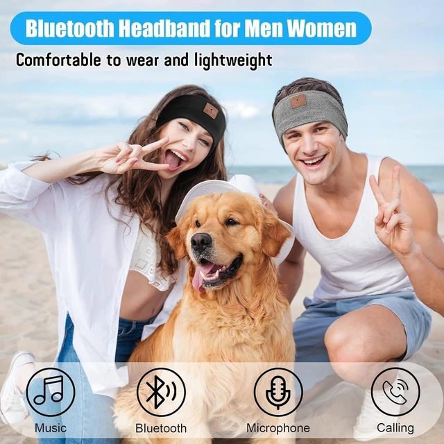 Alt view image 3 of 5 - BULYPAZY 2-Pack Sleep Headphones Bluetooth Headband, Headband Headphones with Ultra-Thin Speakers, Sleeping Headphones for Side Sleepers, Running, Insomniac, Travel, MeditationBlack&Grey