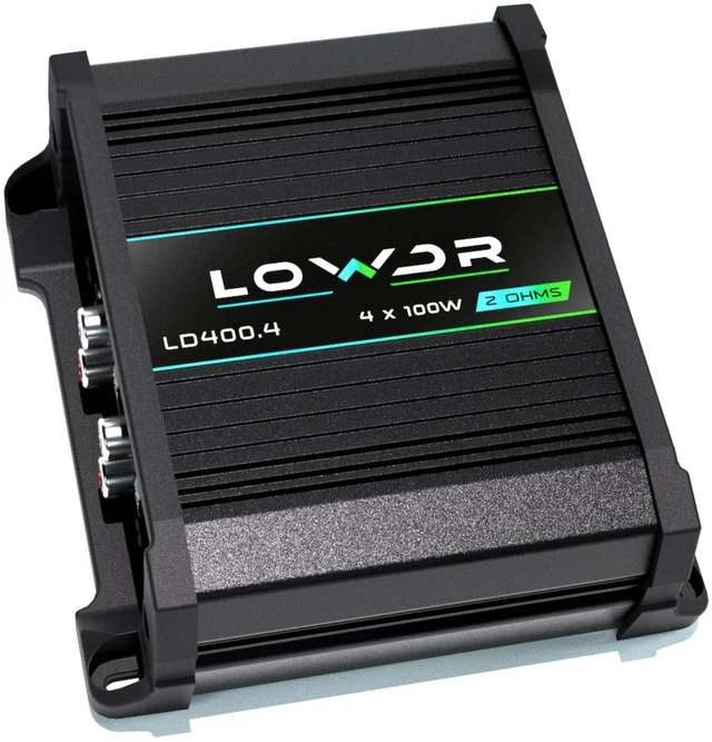 Alt view image 3 of 5 - LOWDR LD 400.4_2 Ohm Car Audio Digital Mono Amplifier 400W RMS 4 Channel RCA & High Input Crossover LPF HPF and Flat Mode Full Range 2 Ohm Stable