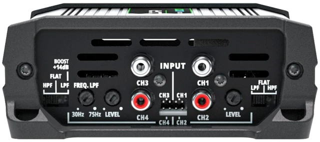 Alt view image 5 of 5 - LOWDR LD 400.4_2 Ohm Car Audio Digital Mono Amplifier 400W RMS 4 Channel RCA & High Input Crossover LPF HPF and Flat Mode Full Range 2 Ohm Stable