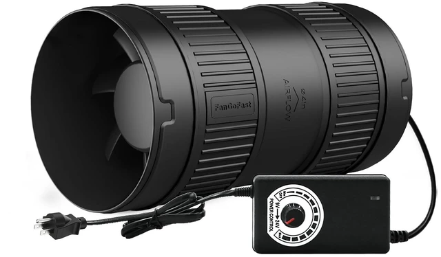Main image of FanGoFast 4 Inch Inline Duct Fan 130CFM Airflow with Stepless Speed Control Low Noise Energy Saving Ventilation Booster Fan for Grow Tents,Workshops,Basements