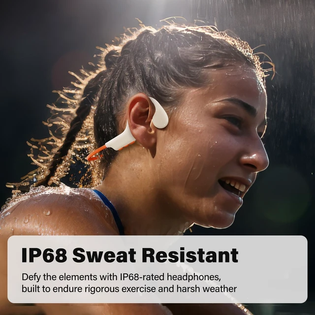 Alt view image 4 of 5 - snowpanda Bone Conduction Headphones, Wireless Open-Ear Bluetooth 5.3, 32GB MP3 Player, 8 Hours Battery, IP68 Waterproof for Running, Workouts