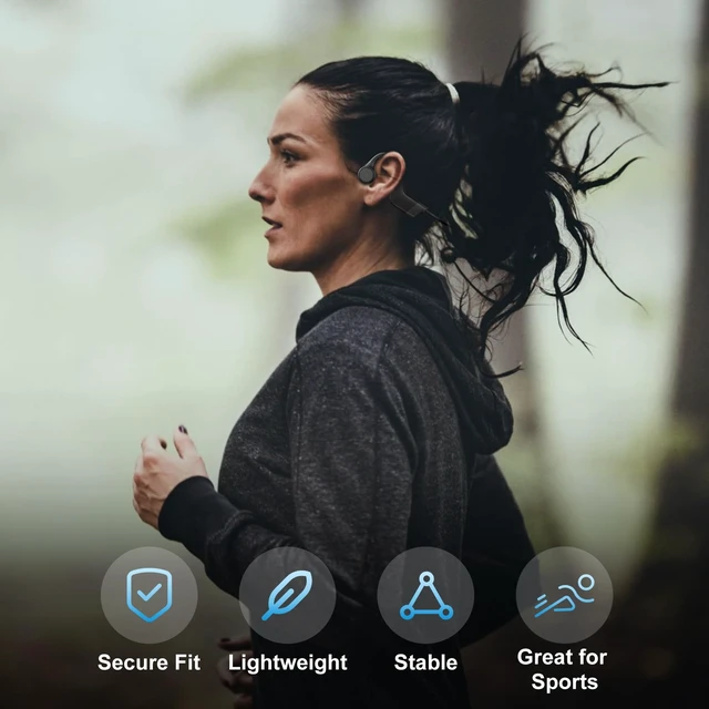 Alt view image 3 of 5 - Uear Bone Conduction Headphones, 2026 Upgraded Open-Ear Bluetooth Wireless Sport Headphones,Waterproof Wireless Headphones with Built-in Mic for Sports,Workout, Running, Hiking, Cycling