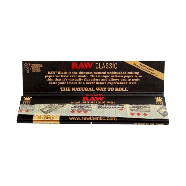Alt view image 4 of 4 - RAW Black King Size Slim Classic Ultra Thin 50 Booklets of 32 Sheets, 4.65 x 4.49 x 1.97