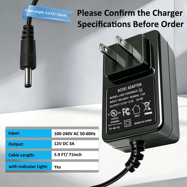 Alt view image 4 of 5 - 12V Power Adapter Fit for LunchEAZE Gen 1 & Gen 2 Heated Electric Lunch Box