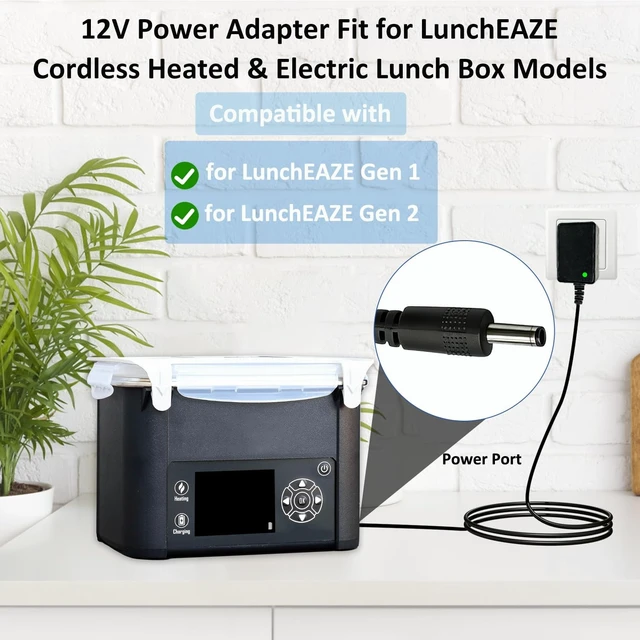Alt view image 3 of 5 - 12V Power Adapter Fit for LunchEAZE Gen 1 & Gen 2 Heated Electric Lunch Box