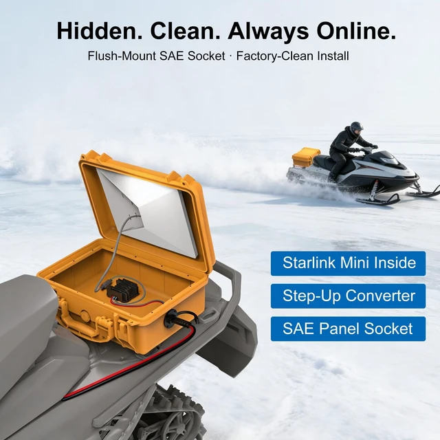Alt view image 3 of 5 - Starlink-Mini Power Supply & SAE Battery Box Kit, Starlink Mini Power Adapter, 9-28V to 30V 3.5A DC Step Up Converter, IP68 Waterproof Starlink Mini Accessories for Truck RV Marine Yacht Off-Grid