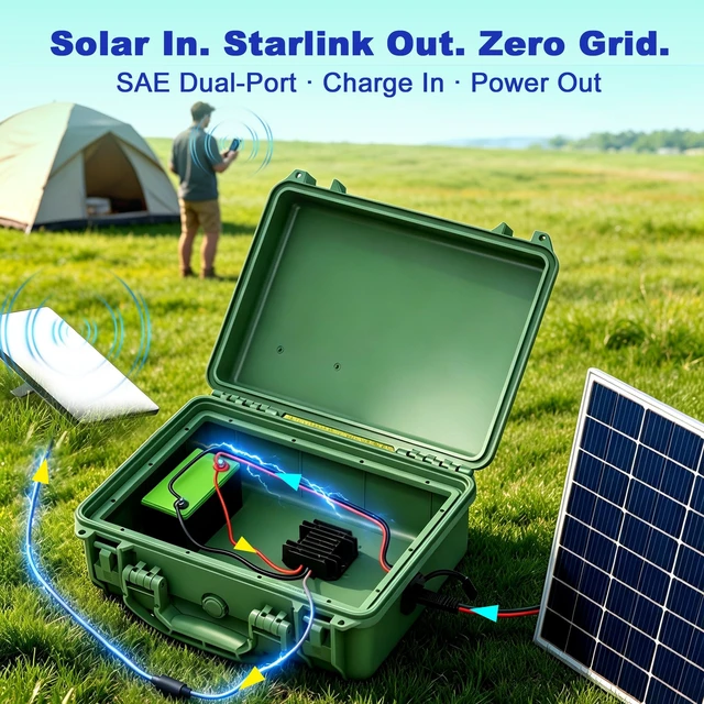 Alt view image 4 of 5 - Starlink-Mini Power Supply & SAE Battery Box Kit, Starlink Mini Power Adapter, 9-28V to 30V 3.5A DC Step Up Converter, IP68 Waterproof Starlink Mini Accessories for Truck RV Marine Yacht Off-Grid