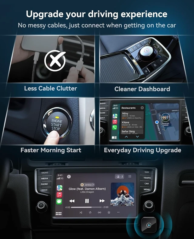 Alt view image 3 of 5 - Wireless CarPlay Adapter 2 in 1 2026 Upgraded for Factory Wired carplay